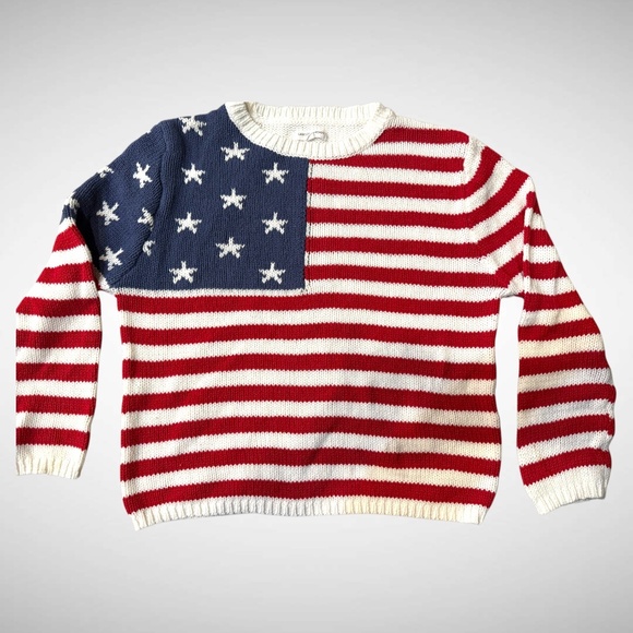♥️🤍💙 American Flag Sweater Size  Medium Grayson Threads - Picture 2 of 6